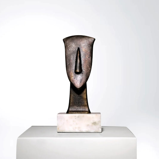 Sorya Pair - Abstract Head Bronze Sculpture Set of 2